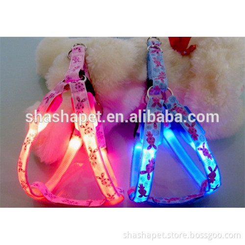 Rabbit print LED Dog Harness in dog harness with small dog harness
